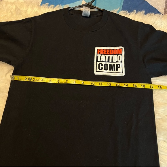 Freedom Tattoo Company Black Short Sleeve T Shirt Size Small Back Graphic Unisex - Picture 6 of 8